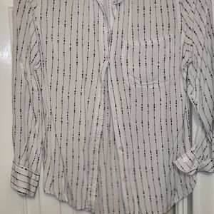 Velvet Heart Men's Shirt with Black Pattern on White